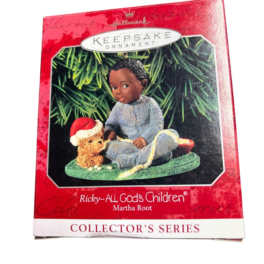 Hallmark Keepsake Ornament 1998 Ricky All Gods Children Martha Root Series 3 Box